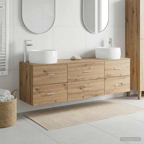 vidaXL Bathroom Furniture Set 3 pcs Artisan Oak 49.5 x 44.5 x 66 cm (1/5)