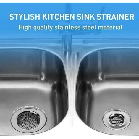 pair Filtre évier Cuisine, Filtre à évier en Acier Inoxydable, Grille pour evier Cuisine, Plus épais, diamètre extérieur 112 mm / 4,4 Pouces(Grande Taille) (1/3)