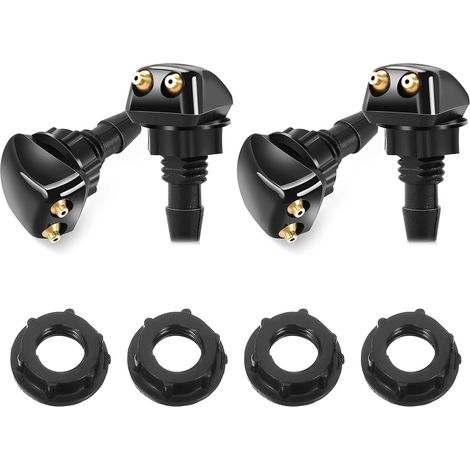 4 x Universal Plastic Double Hole Windscreen Washer Nozzle for Car Windscreen Compatible with Most Cars (1/5)