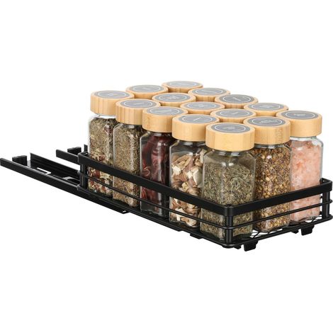 Étagère à Épices Cuisine Étagère Coulissante pour Épices Rangement Coulissante Cuisine avec Glissières, Porte Epices pour Placard (26 15 5.5CM) (1/5)