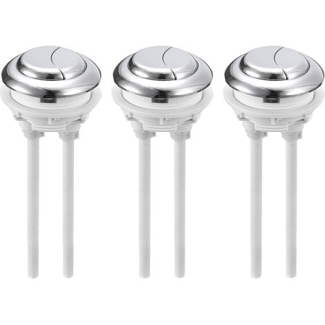 Lot de 3 interrupteurs chasse d'eau à double pression pour réservoir toilettes avec trou 48 mm