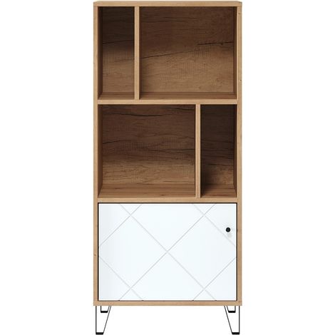 Bibliothèque 1 porte 4 niches 63x40x136 cm - ARI (1/5)