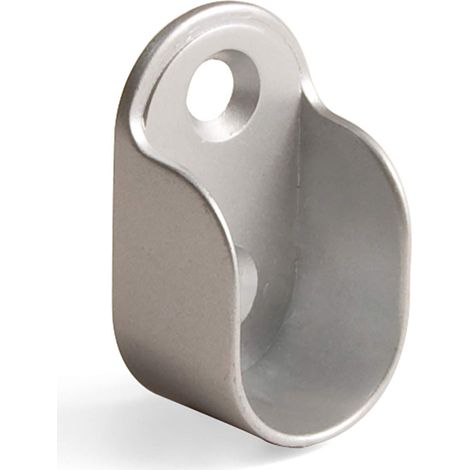 Emuca 7060825 Reggitubo laterale per asta di armario ovale, Zama, Grigio metallizzato, Set di 10 (1/4)