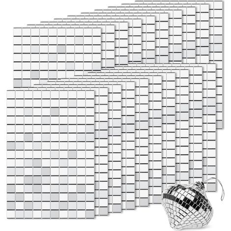 Mosaïque Miroir - 3000 Pièces - Verre - Autocollant - DIY Décoration - 10x10mm (1/5)