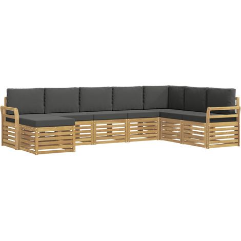 Conjunto de sofás de exterior 8 uds. Blanco y Antracita vidaXL (1/5)