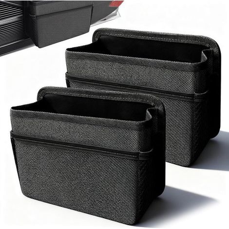 Puerta lateral del coche，2 piezas，papelera plegable para coche，accesorios plegables，papelera de interior para coche，negro (1/5)