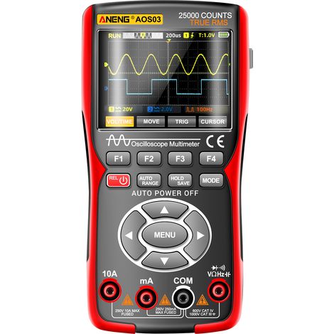 Oscilloscope AOS03 50MHz 2CH noir/rouge avec kit 14pcs (1/5)
