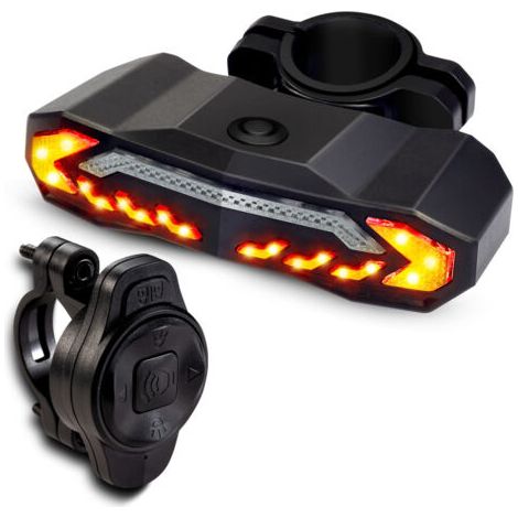 Clignotant et alarme de vélo, avec support de montage, feu arrière avec télécommande, 5 modes d'éclairage, rechargeable par USB, étanche, super lumineux, protection et sécurité maximales