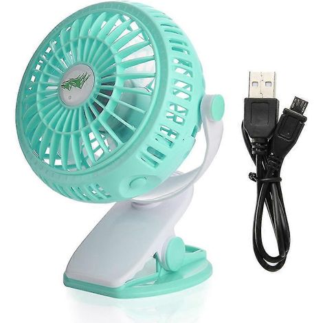 Mini ventilateur USB rechargeable, rotation à 360°, pince de serrage, ventilateur de refroidissement portable (1/5)