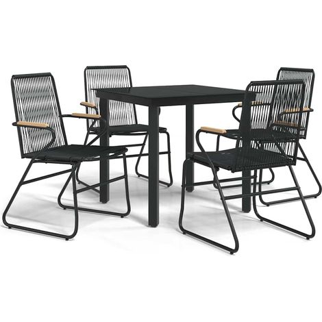 Maison Exclusive - Set da Pranzo da Giardino 5 pz Nero in Rattan PVC (1/5)