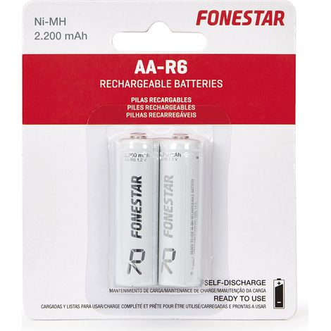 Bateria R06 Aa 1,2v 2200ma Nimh (2uds) F-2200aa