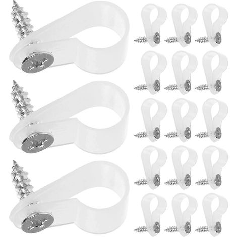200 attaches-câbles, clips de gestion de cordons, clips pour fils électriques, clips muraux avec vis [TT] Blanc (1/3)