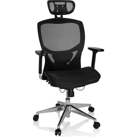 Bürostuhl / Chefsessel VENUS ONE Netzstoff schwarz hjh OFFICE (1/5)
