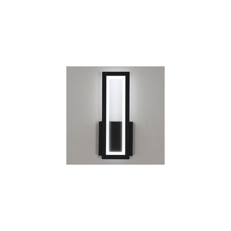 Applique LED 16 W 1800 lm noire – Acrylique moderne, blanc froid 6500 K, salon/chambre