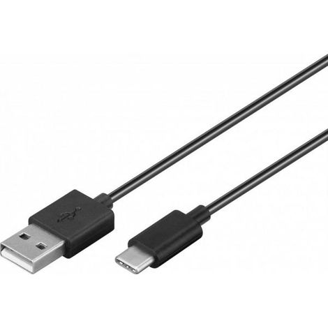 Cavo di ricarica e sincronizzazione USB-C™ (USB-A  USB-C™), adatto a dispositivi con porta USB-C™, nero. Lunghezza del Cavo 3 m (1/4)