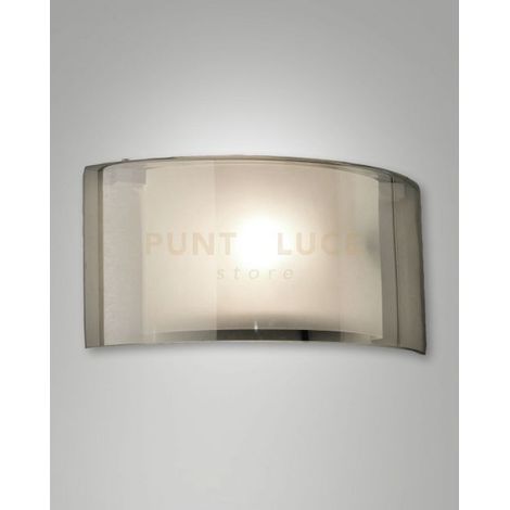 ALIDE APPLIQUE FUME' IN VETRO 1 LUCE ATTACCO E27 IP20