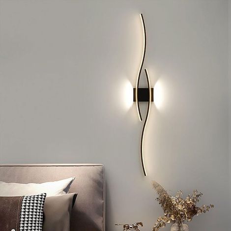 Applique murale moderne en arc, Applique LED d'intérieur, Lampe de chevet, Plafonnier, Lampes décoratives, 60 cm x 15 cm (lumière chaude) (1/5)