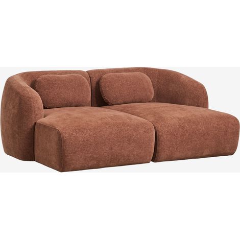 SKLUM Modulares 2-teiliges Chaiselongue-Sofa aus Chenille Coquette                                   