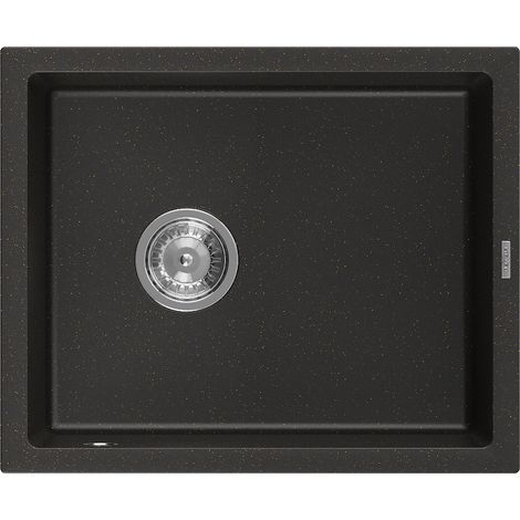 Mexen Pedro 1-Becken-Granit-Spüle 560 x 460 mm, Schwarz/Gold Metallisch - 6508561000-75 (1/5)
