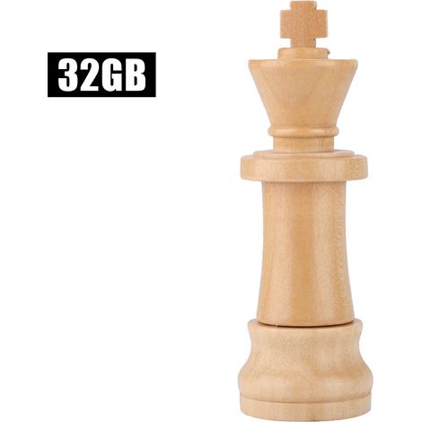 Clé USB 2.0 32GB en Forme de Pièce d'Échecs en Bois - Compatible USB 1.1 - Mémoire de Stockage (1/5)
