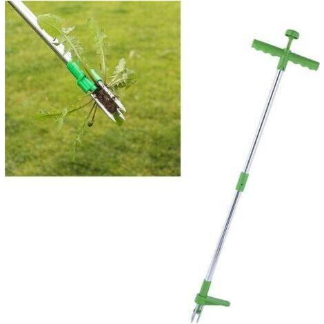 Arracher les mauvaises herbes sur pied, arrache-mauvaises herbes portable à 3 dents et long manche, outil manuel pour l'élimination des mauvaises herbes, accessoire de jardin (1/5)
