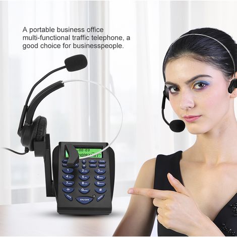 Clavier téléphonique multifonctionnel pour bureaux d'affaires, centres d'appels et centres de trafic, casque téléphonique. (1/5)