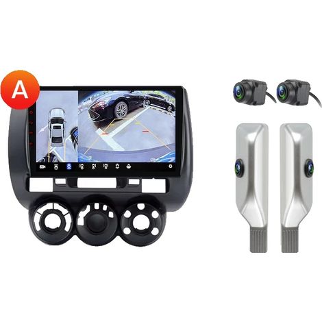 Lettore multimediale per auto, supporto per comandi al volante, dimensioni del display, compatibile con i sistemi smart car Honda Fit Jazz City 2002-2007, V1 Plus 360 (6GB-128GB) - A-a (1/2)