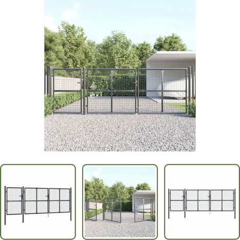Maschen-Gartentor -  Maschen-Gartentor Anthrazit 400x125 cm Verzinkter Stahl