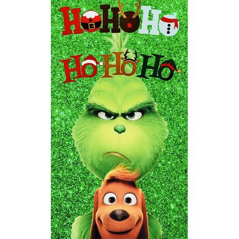 Rideau/drapeau de porte de Noël 2026, fond photo intérieur/extérieur avec motif monstre vert - 90 x 180 cm - LMGBJB-25