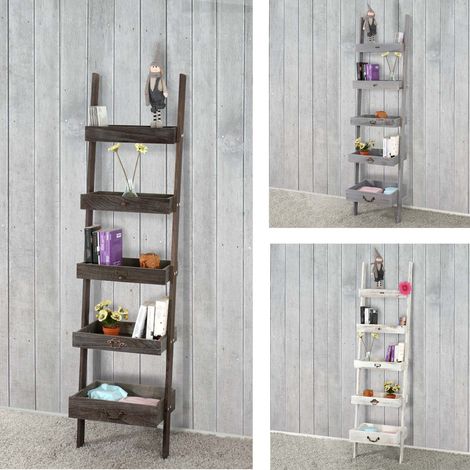 Étagère / jardinière / étagère à plantes, shabby, vintage, 43x32x169cm, gris (1/5)