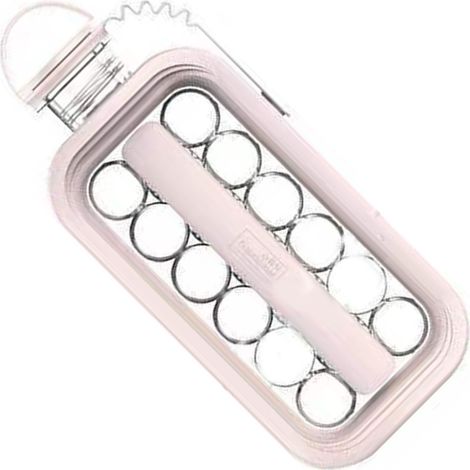 Bouilloire à glaçons sphériques 2 en 1, moule à glaçons sphériques portable, bouteille d'eau avec couvercle rose (1/5)