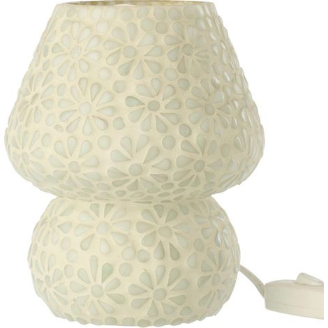 Lampe à Poser Mosaïque "Tammy" 17cm Blanc & Vert (1/4)