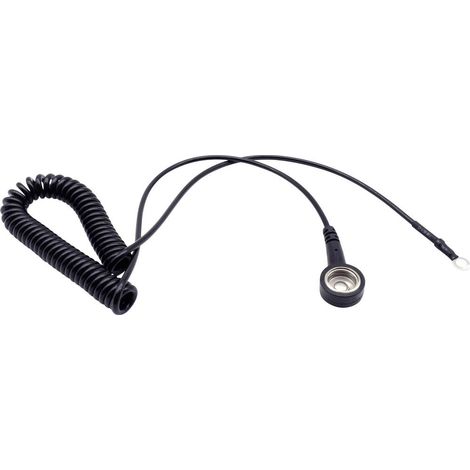 Quadrios Cavo di messa a terra ESD 1.80 m Connettore a pressione 10 mm, Collegamento capocorda ad anello (1/4)