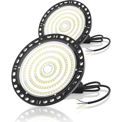 Éclairage d'atelier, projecteur LED industriel, éclairage de garage, lumière blanche froide 6 500 K, plafonnier étanche IP65 pour garage, atelier, entrepôt, usine, salle de sport, sous-sol (1/4)