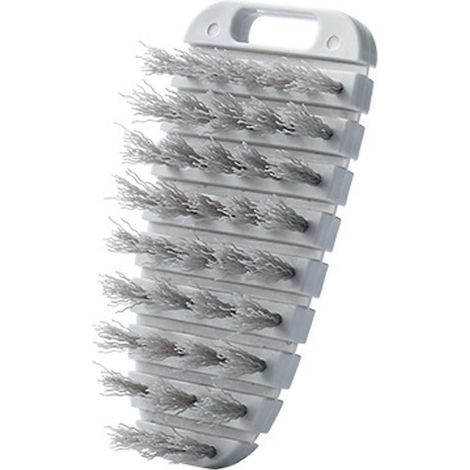 Brosse à légumes en plastique alimentaire, manche antidérapant, trou de suspension, idéale pour nettoyer efficacement les carottes et les fruits dans la cuisine. (1/5)