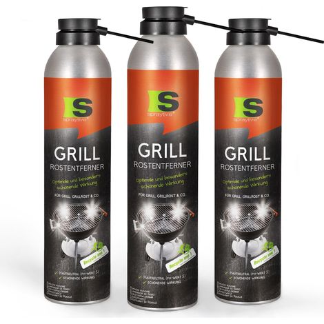 Spraytive 3x 300ml Grill-Rostentferner – 2in1 Rostlöser-Spray mit Langzeitrostschutz für Grillrost & BBQ - Grillrostreiniger (1/4)