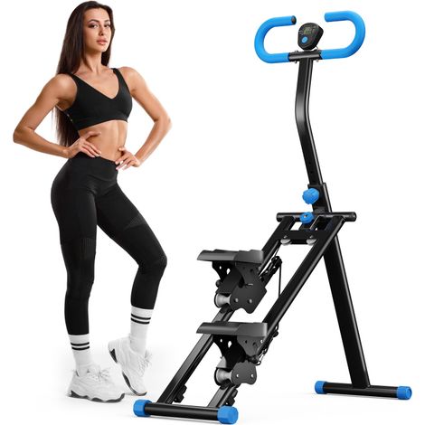 Appareil de fitness à domicile, stepper vertical à résistance réglable sur trois niveaux, appareil de cross-training avec écran LCD, pédales pliables et portables, guidon