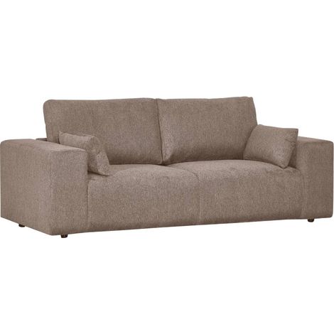 Canapé en tissu marron clair et pieds en bois Eydan (1/5)