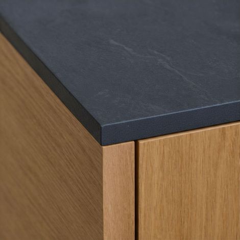 Piano cucina in HPL 121x60cm Nero (0190SL) impermeabile 12mm (1/5)