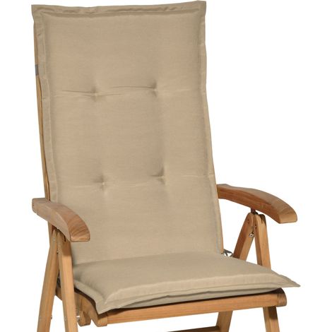 Beautissu Cuscino per Sedia a Sdraio Loft HL Resistente e Comodo Anche per sedie reclinabili, spiaggine e poltrone	Natura (1/5)
