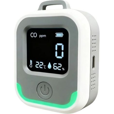 Tragbarer 3-in-1-CO2-, Temperatur- und Feuchtigkeitsdetektor mit Alarm für Camping, Zelt und Wohnwagen (1/5)
