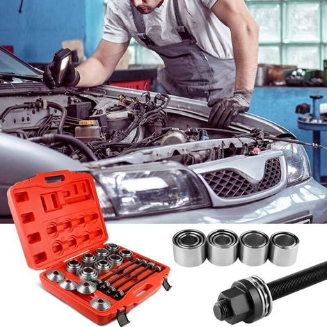 36-Piece Professional Press Sleeve Set – Carbon Steel – For Bearings and Seals – Universal Vehicle Compatibility