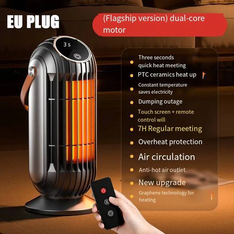 (Norme européenne améliorée) Chauffage 2000 W, fil chauffant en céramique PTC, 4 réglages de température (1/5)