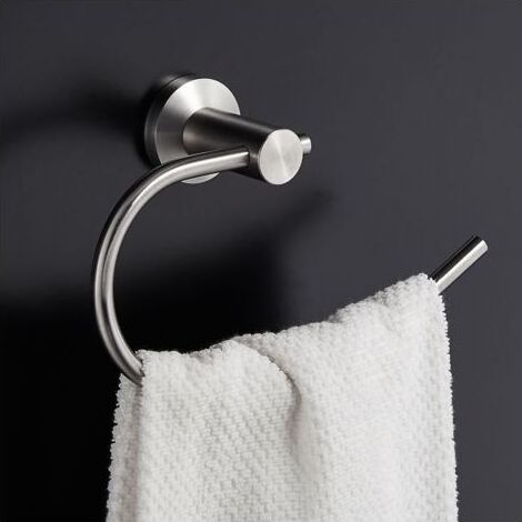Anneaux porte serviette, Porte Linge Murale, Acier Inox 304 Finitions Métal Chromé Poli, Porte Serviette Salle de Bain (1/5)