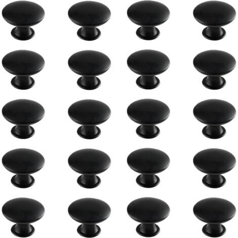 BUNTHAUS 20PCS Boutons de Porte Boutons de Tiroir 30mm Vintage Poignées Boutons de Meuble de Meuble pour Placards de Cuisine (Black),Superma (1/5)