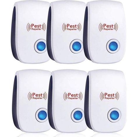 Ulisem Répulsif Ultrason Anti-Rongeurs Insectes, 6 pcs Ultrason Anti Moustique Ultrason Souris et Rats, Intérieur Répulsif Électronique Insectes pour Souris, Rats Fourmis Araignées Moustiques (1/4)