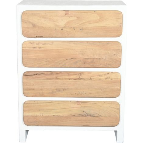 Chifonier Madera Reciclada Mango 80X42X106 Blanco (1/5)