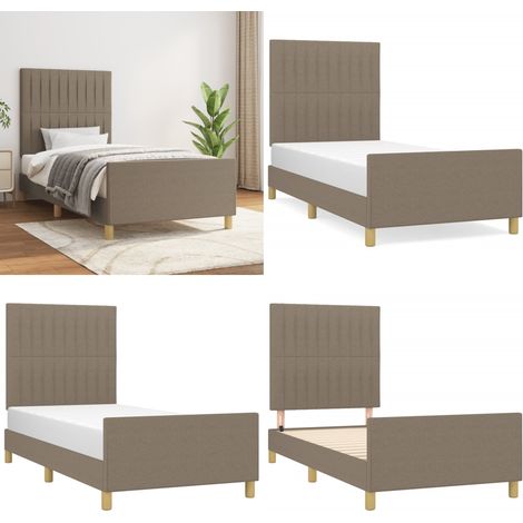 Giroletto senza Materasso Tortora 80x200 cm Tessuto - Testiera per letto - Letto con testiera