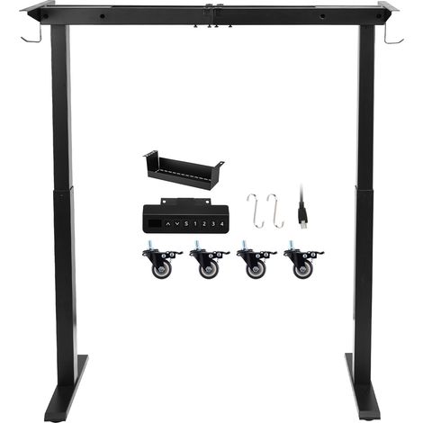 Mophorn Struttura Scrivania Elettrica Regolabile in Altezza con Doppio Motore, Telaio da 104 a 160 cm, Altezza Personalizzabile con 4 Livelli di Memoria, Ideale per Ufficio Seduto o in Piedi (1/5)