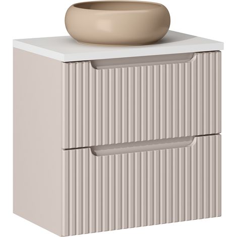 Waschtisch 60cm mit Keramikwaschbecken, Beige und weiß, NEWPORT-56-CASHMERE (1/5)